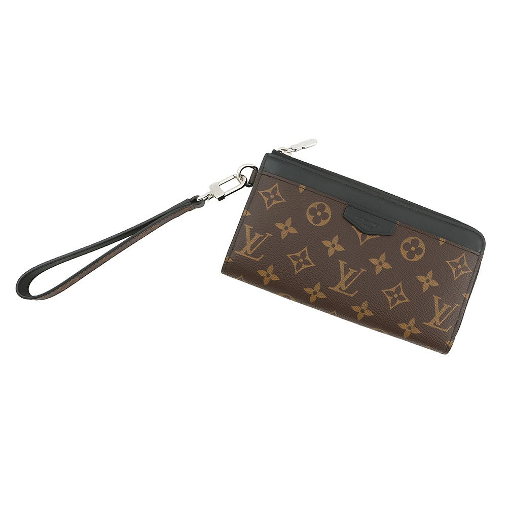 Louis Vuitton Long Wallet Monogram Macassar Brown Zippy Dragonne Black